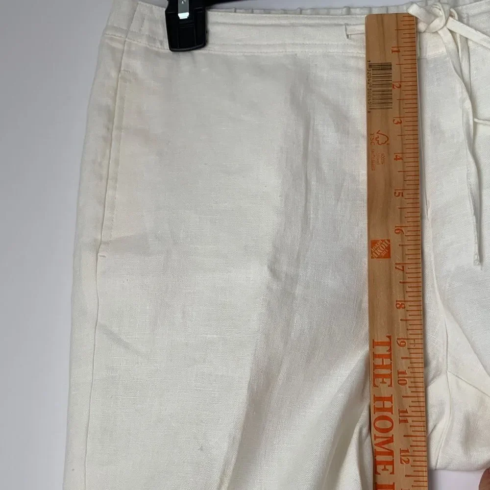 Kim Roger’s Cropped Linen with Drawstring Pants Size 10P